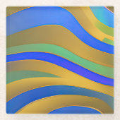 Abstrakte Seascape Fractured Waves 25 Glasuntersetzer (Vorderseite)