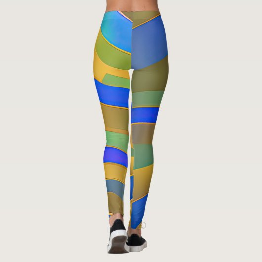 Abstrakte Seascape Fractured Waves 25 Leggings (Rückseite)