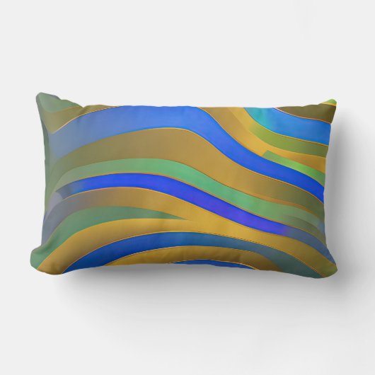 Abstrakte Seascape Fractured Waves 25 Lendenkissen (Vorderseite)