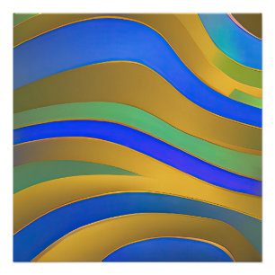 Abstrakte Seascape Fractured Waves 25 Poster