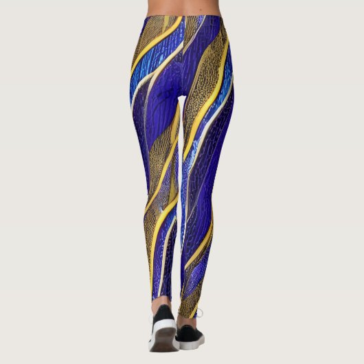 Abstrakte Seascape Fractured Waves 33 Leggings (Rückseite)