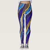 Abstrakte Seascape Fractured Waves 33 Leggings (Vorderseite)