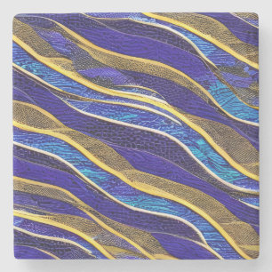 Abstrakte Seascape Fractured Waves 33 Steinuntersetzer