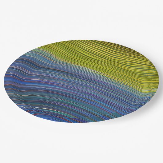 Abstrakte Seascape Fractured Waves 34 Pappteller (Schrägansicht)