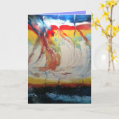 abstrakte Seascapes Grußkarte - ins Wind Karte (Gelbe Blume)