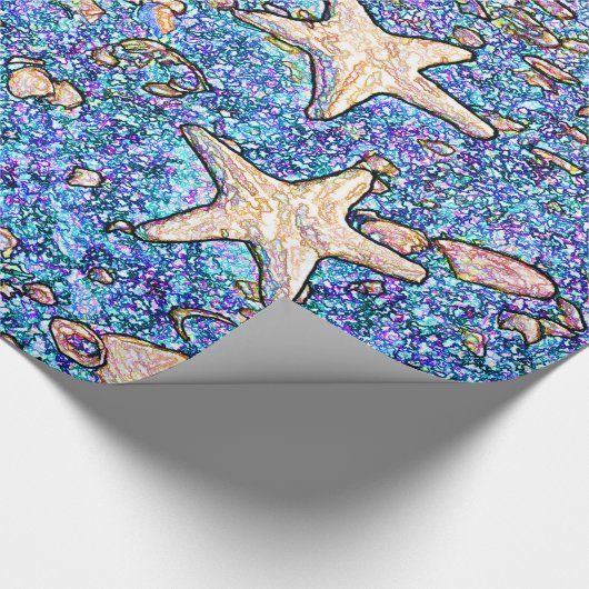 Abstrakte Seashells auf Sand-Verpackungs-Papier Geschenkpapier (Ecke)