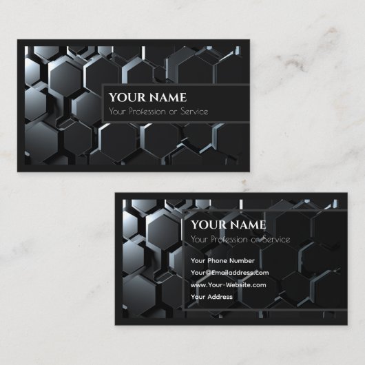 Abstrakte sechseckige Formen in 3d-Optik Visitenkarte (Vorne/Hinten)