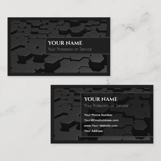 Abstrakte sechseckige Formen in 3d-Optik Visitenkarte (Vorne/Hinten)