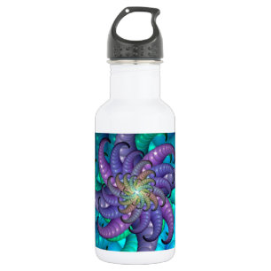 Abstrakte Seeanemonen-Fraktalkunst Edelstahlflasche