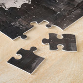 Abstrakte Seepferd Art auf dunkler Tinte Puzzle (Seite)