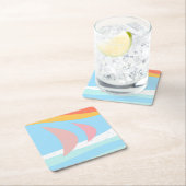 Abstrakte Segelboote Rechteckiger Pappuntersetzer (Vor Ort)