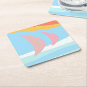 Abstrakte Segelboote Rechteckiger Pappuntersetzer (angewinkelt)