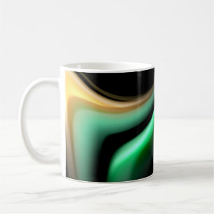 Abstrakte Seide glatte Linien auf schwarzen, mehrf Kaffeetasse
