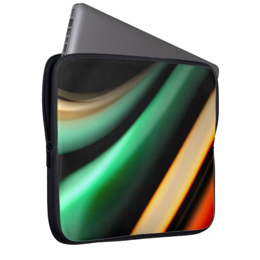 Abstrakte Seide glatte Linien auf schwarzen, mehrf Laptopschutzhülle (Vorne Rechts)