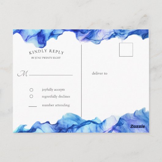 Abstrakte Seidenblaue UAWG Postkarte (Rückseite)