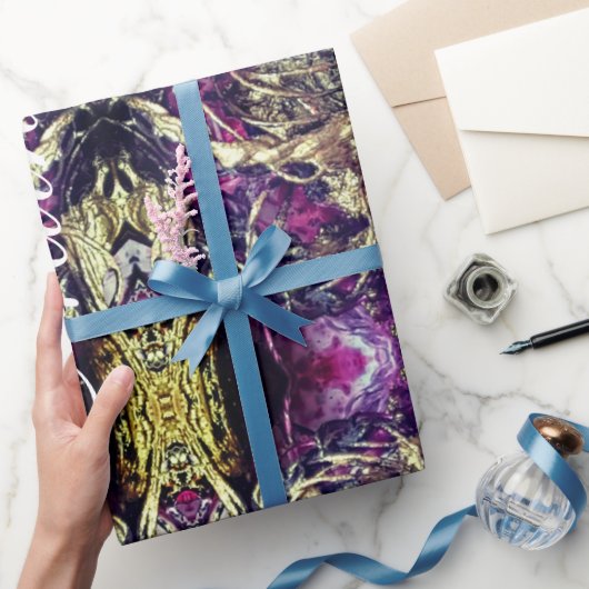 Abstrakte Seile aus Schwarz und Gold Geschenkpapier (Schenken)