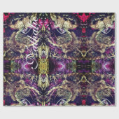 Abstrakte Seile aus Schwarz und Gold Geschenkpapier (Flach)