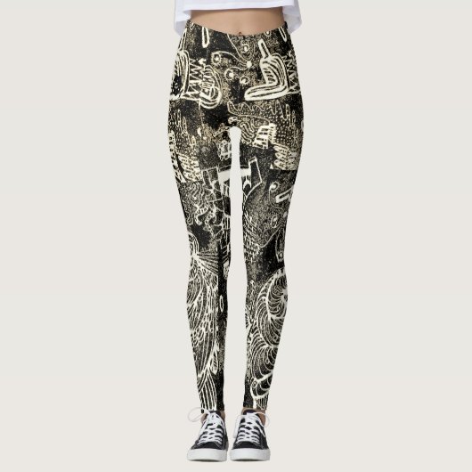 Abstrakte Sepia-Leggings Leggings (Vorderseite)