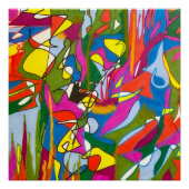 Abstrakte Sharpie Art, "Jazz Feature" Glossy Poste Poster (Vorderseite)