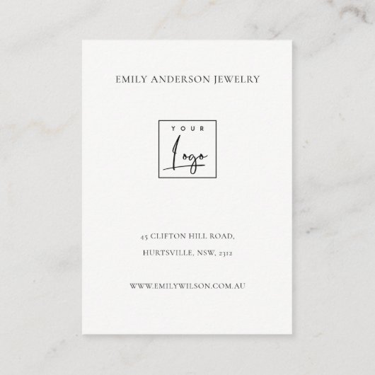 Abstrakte Shiny Gold Ivory Wasserfarbenschmuck - O Visitenkarte (Rückseite)