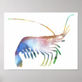 Abstrakte Shrimp-Silhouette Poster (Vorne)