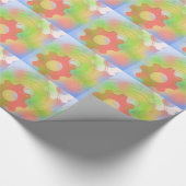 Abstrakte sich drehende Zahnräder Geschenkpapier (Ecke)