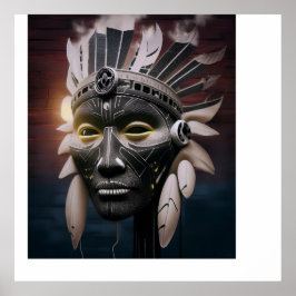 Abstrakte Sicht des amerikanischen Oberbefehlshabe Poster