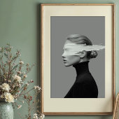 Abstrakte Sicht: monochrome Paint-Stroke-Portrait Poster