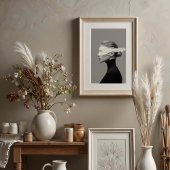 Abstrakte Sicht: monochrome Paint-Stroke-Portrait Poster