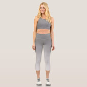 Abstrakte, silbergraue Farbtöne Capri Leggings (Vorderseite)