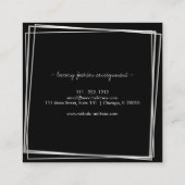 Abstrakte Silberrahmen Moderne Berufliche Quadratische Visitenkarte (Rückseite)