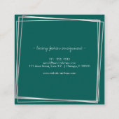 Abstrakte Silberrahmen Moderne Berufliche Quadratische Visitenkarte (Rückseite)