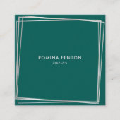 Abstrakte Silberrahmen Moderne Berufliche Quadratische Visitenkarte (Vorderseite)