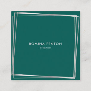 Abstrakte Silberrahmen Moderne Berufliche Quadratische Visitenkarte