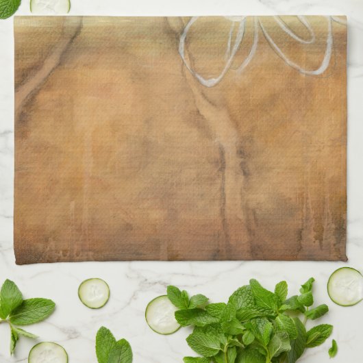 Abstrakte Silhouette auf dem Hintergrund des Tans Handtuch (Gefaltet)