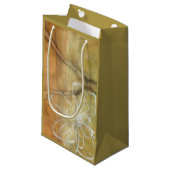 Abstrakte Silhouette auf dem Hintergrund des Tans Kleine Geschenktüte (Vorderseite Schrägansicht)