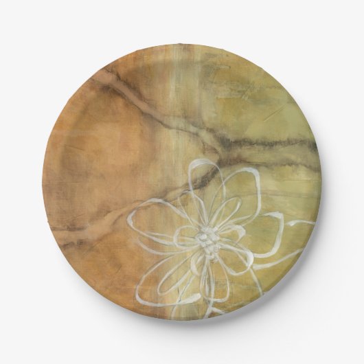 Abstrakte Silhouette auf dem Hintergrund des Tans Pappteller (Vorderseite)