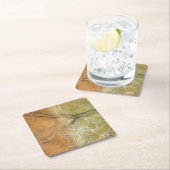 Abstrakte Silhouette auf dem Hintergrund des Tans Rechteckiger Pappuntersetzer (Vor Ort)