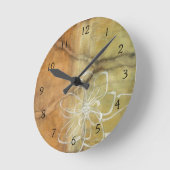 Abstrakte Silhouette auf dem Hintergrund des Tans Runde Wanduhr (Winkel)