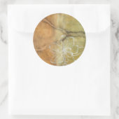 Abstrakte Silhouette auf dem Hintergrund des Tans Runder Aufkleber (Tasche)