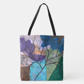 Abstrakte Silhouette Bäume auf farbenfroher Wasser Tasche (Vorderseite)