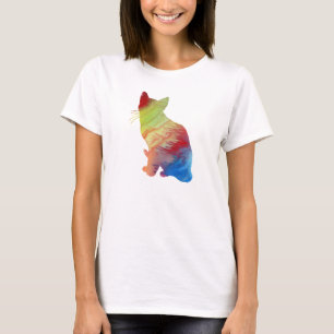 Abstrakte Silhouette der siamesischen Katze T-Shirt
