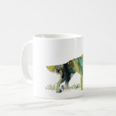 Abstrakte Silhouette des englischen Setzers Kaffeetasse (Vorderseite Links)