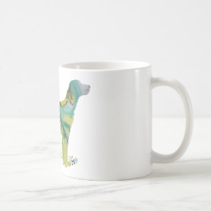 Abstrakte Silhouette des englischen Setzers Kaffeetasse