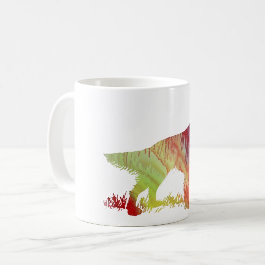 Abstrakte Silhouette des englischen Setzers Kaffeetasse (Vorderseite Links)