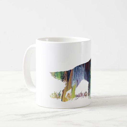 Abstrakte Silhouette des englischen Setzers Kaffeetasse (Vorderseite Links)