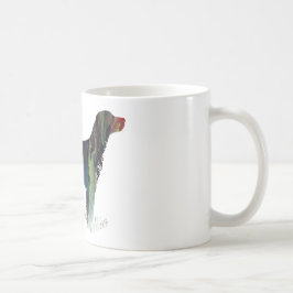 Abstrakte Silhouette des englischen Setzers Kaffeetasse