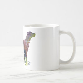 Abstrakte Silhouette des englischen Setzers Kaffeetasse