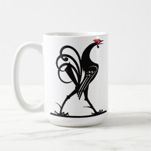Abstrakte Silhouette eines Hahns Kunst Kaffeetasse