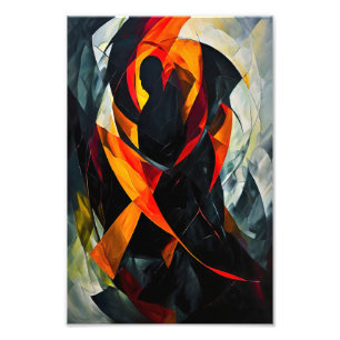 Abstrakte Silhouette in fiery Red and Black Art Fotodruck